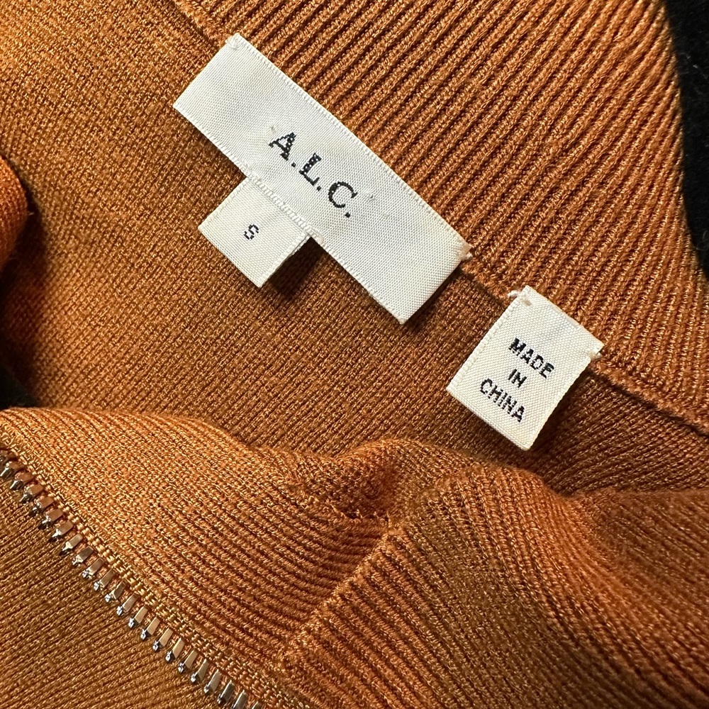 A.L.C. Brown Long Sleeve Turtleneck Dress Small - Picture 3 of 4